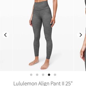 Lululemon Align Pant II 25" - Mini Heathered Herringbone Heathered Black White 6